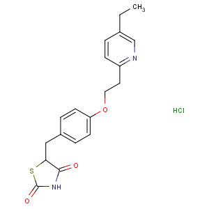 CAS No:112529-15-4;145350-09-0 5-[[4-[2-(5-ethylpyridin-2-yl)ethoxy]phenyl]methyl]-1,3-thiazolidine-2,<br />4-dione