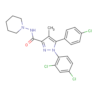 CAS No:168273-06-1;158681-13-1 5-(4-chlorophenyl)-1-(2,<br />4-dichlorophenyl)-4-methyl-N-piperidin-1-ylpyrazole-3-carboxamide