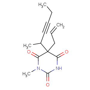 CAS No:151-83-7;18652-93-2 5-hex-3-yn-2-yl-1-methyl-5-prop-2-enyl-1,3-diazinane-2,4,6-trione