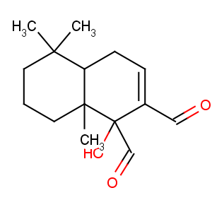 CAS No:10-25-3 (1s,4as,8as)-1-hydroxy-5,5,8a-trimethyl-4a,6,7,8-tetrahydro-4h-naphtha lene-1,2-dicarbaldehyde