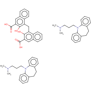 CAS No:10075-24-8 4,4'-methylenebis[3-hydroxy-2-naphthoic] acid, compound with 10,11-dihydro-N,N-dimethyl-5H-dibenz[b,f]azepine-5-propylamine (1:2)