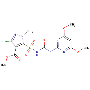 CAS No:100784-20-1 methyl<br />3-chloro-5-[(4,<br />6-dimethoxypyrimidin-2-yl)carbamoylsulfamoyl]-1-methylpyrazole-4-<br />carboxylate