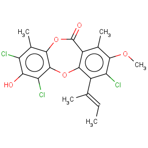 CAS No:10089-10-8 11H-Dibenzo[b,e][1,4]dioxepin-11-one,2,4,7-trichloro-3-hydroxy-8-methoxy-1,9-dimethyl-6-[(1E)-1-methyl-1-propen-1-yl]-