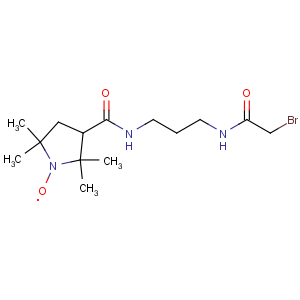 CAS No:100900-11-6 1-Pyrrolidinyloxy,3-[[[3-[(bromoacetyl)amino]propyl]amino]carbonyl]-2,2,5,5-tetramethyl- (9CI)