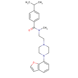 CAS No:100927-14-8 N-[2-[4-(1-benzofuran-7-yl)piperazin-1-yl]ethyl]-N-methyl-4-propan-2-<br />ylbenzamide