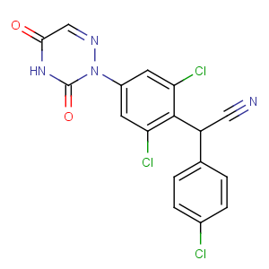 CAS No:101831-37-2 2-(4-chlorophenyl)-2-[2,6-dichloro-4-(3,5-dioxo-1,2,<br />4-triazin-2-yl)phenyl]acetonitrile