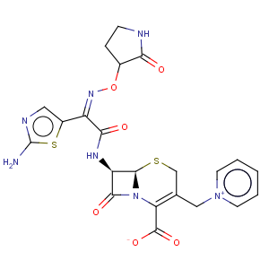 CAS No:103238-57-9 Pyridinium,1-[[(6R,7R)-7-[[(2E)-2-(2-amino-5-thiazolyl)-2-[[(2-oxo-3-pyrrolidinyl)oxy]imino]acetyl]amino]-2-carboxy-8-oxo-5-thia-1-azabicyclo[4.2.0]oct-2-en-3-yl]methyl]-,inner salt