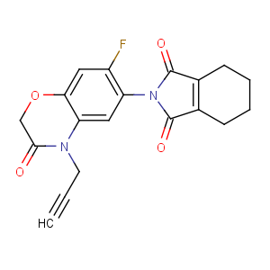CAS No:103361-09-7 2-(7-fluoro-3-oxo-4-prop-2-ynyl-1,4-benzoxazin-6-yl)-4,5,6,<br />7-tetrahydroisoindole-1,3-dione