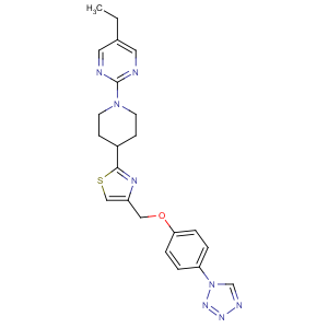 CAS No:1037792-44-1 2-[1-(5-ethylpyrimidin-2-yl)piperidin-4-yl]-4-[[4-(tetrazol-1-yl)<br />phenoxy]methyl]-1,3-thiazole