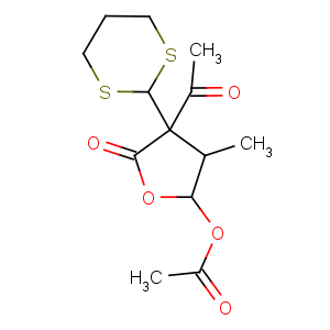 CAS No:103780-20-7 [(2R,3S,4R)-4-acetyl-4-(1,3-dithian-2-yl)-3-methyl-5-oxooxolan-2-yl]<br />acetate
