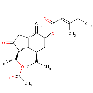 CAS No:104012-37-5 2-Pentenoic acid,3-methyl-,(1S,3aR,5R,7S,7aS)-1-[(1R)-1-(acetyloxy)ethyl]octahydro-4-methylene-7-(1-methylethyl)-2-oxo-1H-inden-5-ylester, (2E)-