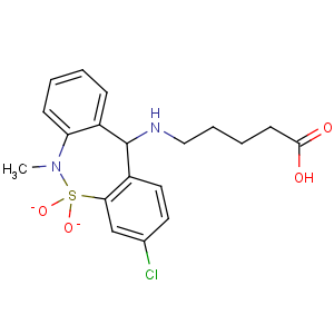 CAS No:104732-22-1 Pentanoic acid,5-[(3-chloro-6,11-dihydro-6-methyl-5,5-dioxidodibenzo[c,f][1,2]thiazepin-11-yl)amino]-