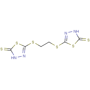 CAS No:10486-54-1 5-[2-[(2-sulfanylidene-3H-1,3,<br />4-thiadiazol-5-yl)sulfanyl]ethylsulfanyl]-3H-1,3,4-thiadiazole-2-thione