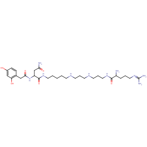 CAS No:105029-41-2 Butanediamide,N1-[(16S)-16,21-diamino-21-imino-15-oxo-6,10,14,20-tetraazaheneicos-1-yl]-2-[[2-(2,4-dihydroxyphenyl)acetyl]amino]-,(2S)-