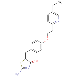 CAS No:105355-26-8 2-amino-5-[[4-[2-(5-ethylpyridin-2-yl)ethoxy]phenyl]methyl]-1,<br />3-thiazol-4-one