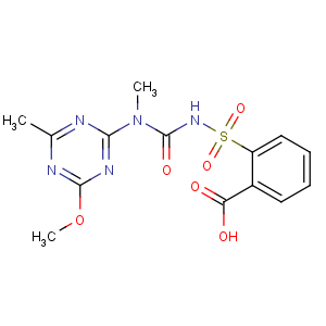 CAS No:106040-48-6 2-[[(4-methoxy-6-methyl-1,3,<br />5-triazin-2-yl)-methylcarbamoyl]sulfamoyl]benzoic acid