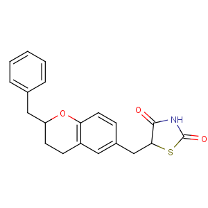 CAS No:109229-58-5 5-[(2-benzyl-3,4-dihydro-2H-chromen-6-yl)methyl]-1,3-thiazolidine-2,<br />4-dione