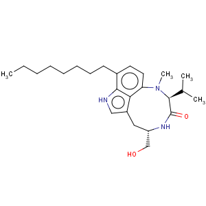 CAS No:109346-66-9 3H-Pyrrolo[4,3,2-gh]-1,4-benzodiazonin-3-one,1,2,4,5,6,8-hexahydro-5-(hydroxymethyl)-1-methyl-2-(1-methylethyl)-9-octyl-,(2S,5S)-