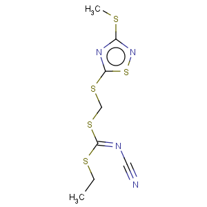 CAS No:109348-94-9 Carbonimidodithioicacid, cyano-, ethyl [[3-(methylthio)-1,2,4-thiadiazol-5-yl]thio]methyl ester(9CI)