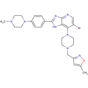 CAS No:1095382-05-0 3-[[4-[6-bromo-2-[4-(4-methylpiperazin-1-yl)phenyl]-1H-imidazo[4,<br />5-b]pyridin-7-yl]piperazin-1-yl]methyl]-5-methyl-1,2-oxazole