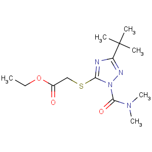 CAS No:112143-82-5 ethyl<br />2-[[5-tert-butyl-2-(dimethylcarbamoyl)-1,2,<br />4-triazol-3-yl]sulfanyl]acetate