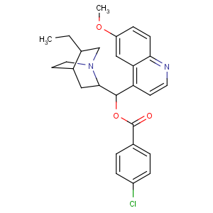 CAS No:113162-02-0 [(S)-[(2R,4S,<br />5S)-5-ethyl-1-azabicyclo[2.2.2]octan-2-yl]-(6-methoxyquinolin-4-yl)<br />methyl] 4-chlorobenzoate