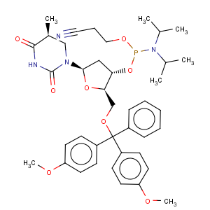 CAS No:113901-09-0 Thymidine,5'-O-[bis(4-methoxyphenyl)phenylmethyl]-5,6-dihydro-, 3'-[2-cyanoethylbis(1-methylethyl)phosphoramidite] (9CI)