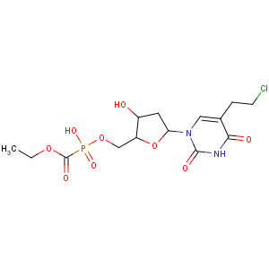 CAS No:115365-36-1 Uridine,5-(2-chloroethyl)-2'-deoxy-, 5'-[hydrogen (ethoxycarbonyl)phosphonate] (9CI)