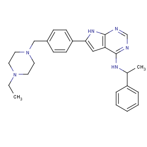 CAS No:1155336-34-7 6-[4-[(4-ethylpiperazin-1-yl)methyl]phenyl]-N-(1-phenylethyl)-7H-pyrrolo<br />[2,3-d]pyrimidin-4-amine