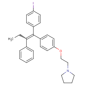 CAS No:116057-75-1 1-[2-[4-[(E)-1-(4-iodophenyl)-2-phenylbut-1-enyl]phenoxy]ethyl]<br />pyrrolidine