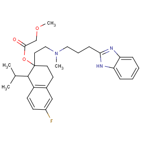 CAS No:116644-53-2 [(1S,<br />2S)-2-[2-[3-(1H-benzimidazol-2-yl)propyl-methylamino]ethyl]-6-fluoro-1-<br />propan-2-yl-3,4-dihydro-1H-naphthalen-2-yl] 2-methoxyacetate