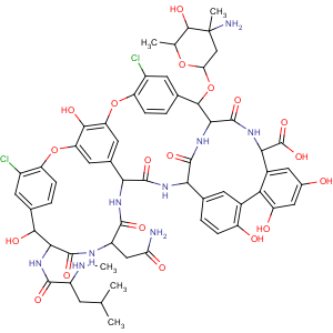 CAS No:118373-82-3 Vancomycin,22-O-(3-amino-2,3,6-trideoxy-3-C-methyl-a-L-arabino-hexopyranosyl)-44-O-de[2-O-(3-amino-2,3,6-trideoxy-3-C-methyl-a-L-lyxo-hexopyranosyl)-b-D-glucopyranosyl]- (9CI)