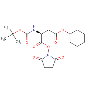 CAS No:118534-86-4 Butanoic acid,3-[[(1,1-dimethylethoxy)carbonyl]amino]-4-[(2,5-dioxo-1-pyrrolidinyl)oxy]-4-oxo-,cyclohexyl ester, (S)- (9CI)