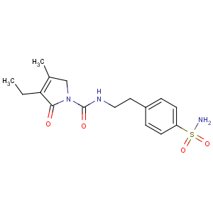 CAS No:119018-29-0 4-ethyl-3-methyl-5-oxo-N-[2-(4-sulfamoylphenyl)ethyl]-2H-pyrrole-1-<br />carboxamide
