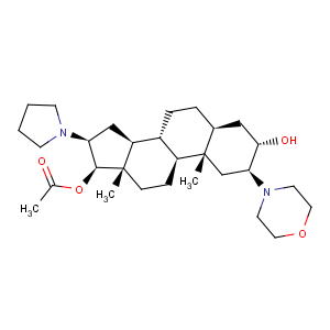 CAS No:119302-24-8 (2b,3a,5a,16b,17b)-17-Acetoxy-3-hydroxy-2-(4-morpholinyl)-16-(1-pyrrolidinyl)androstane