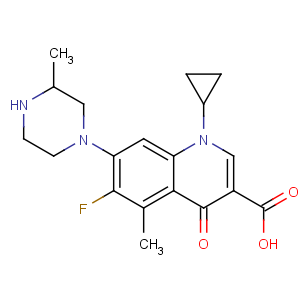 CAS No:119914-60-2 1-cyclopropyl-6-fluoro-5-methyl-7-(3-methylpiperazin-1-yl)-4-<br />oxoquinoline-3-carboxylic acid