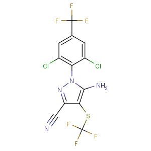 CAS No:120067-83-6 5-amino-1-[2,<br />6-dichloro-4-(trifluoromethyl)phenyl]-4-(trifluoromethylsulfanyl)<br />pyrazole-3-carbonitrile