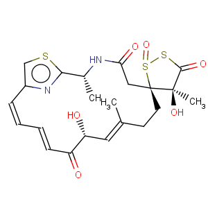 CAS No:120500-15-4 Spiro[1,2-dithiolane-3,6'-[19]thia[3,20]diazabicyclo[15.2.1]eicosa[1(20),9,13,15,17]pentaene]-4',5,12'-trione,4,11'-dihydroxy-2',4,9'-trimethyl-, 2-oxide, (2S,2'R,3R,4R,9'E,11'R,13'E,15'Z)-