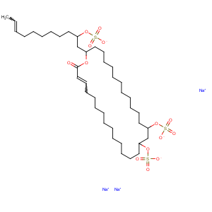 CAS No:121313-79-9 Oxacyclotriacont-3-en-2-one,16,18-bis(sulfooxy)-30-[2-(sulfooxy)-9-undecenyl]-, trisodium salt (9CI)