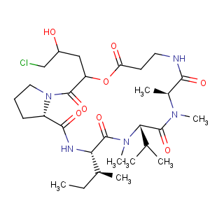 CAS No:121723-07-7 Cyclo[N-methyl-L-alanyl-b-alanyl-(4x)-5-chloro-3,5-dideoxy-D-glycero-pentonoyl-L-prolyl-L-isoleucyl-N-methyl-L-valyl]
