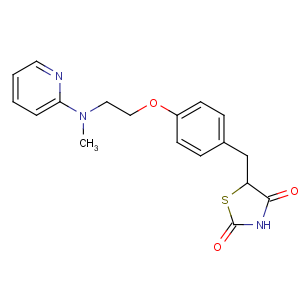 CAS No:122320-73-4 5-[[4-[2-[methyl(pyridin-2-yl)amino]ethoxy]phenyl]methyl]-1,<br />3-thiazolidine-2,4-dione