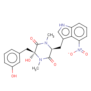 CAS No:122380-18-1 2,5-Piperazinedione,3-hydroxy-3-[(3-hydroxyphenyl)methyl]-1,4-dimethyl-6-[(4-nitro-1H-indol-3-yl)methyl]-,(3R,6S)-