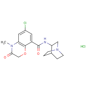 CAS No:123040-16-4 N-(1-azabicyclo[2.2.2]octan-3-yl)-6-chloro-4-methyl-3-oxo-1,<br />4-benzoxazine-8-carboxamide