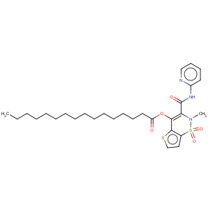 CAS No:123253-05-4 Hexadecanoic acid,2-methyl-1,1-dioxido-3-[(2-pyridinylamino)carbonyl]-2H-thieno[2,3-e]-1,2-thiazin-4-ylester