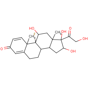 CAS No:124-94-7 (8S,9R,10S,11S,13S,14S,16R,17S)-9-fluoro-11,16,<br />17-trihydroxy-17-(2-hydroxyacetyl)-10,13-dimethyl-6,7,8,11,12,14,15,<br />16-octahydrocyclopenta[a]phenanthren-3-one