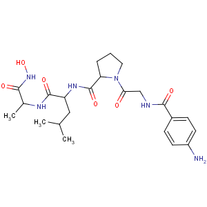 CAS No:124168-73-6 1-[2-[(4-aminobenzoyl)amino]acetyl]-N-[1-[[1-(hydroxyamino)-1-oxopropan-<br />2-yl]amino]-4-methyl-1-oxopentan-2-yl]pyrrolidine-2-carboxamide