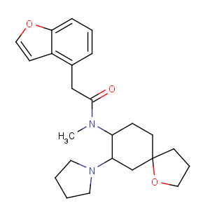 CAS No:124378-77-4 2-(1-benzofuran-4-yl)-N-methyl-N-[(5R,7S,<br />8S)-7-pyrrolidin-1-yl-1-oxaspiro[4.5]decan-8-yl]acetamide