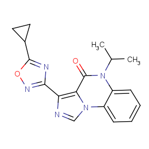 CAS No:124423-84-3 3-(5-cyclopropyl-1,2,4-oxadiazol-3-yl)-5-propan-2-ylimidazo[1,<br />5-a]quinoxalin-4-one