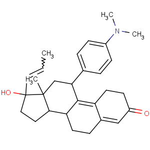 CAS No:124478-60-0 Estra-4,9-dien-3-one,11-[4-(dimethylamino)phenyl]-17-hydroxy-17-(1Z)-1-propen-1-yl-, (11b,17b)-