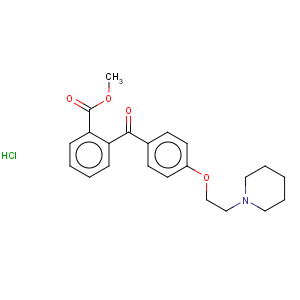 CAS No:1248-42-6 Benzoic acid,2-[4-[2-(1-piperidinyl)ethoxy]benzoyl]-, methyl ester, hydrochloride (1:1)